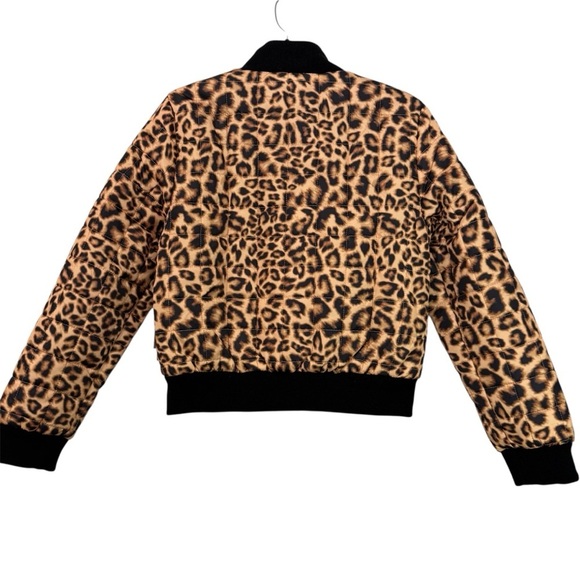Leopard Print Bomber Jacket for Women - Picture 3 of 8